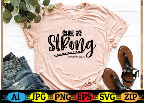 She Is Strong Christian T-Shirt Design Review